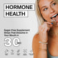 BIOSTRIPS Hormone health box and a women shown taking one strip on her tongue, how this sugar-free supplement strips dissolves in your mouth in 30 seconds.