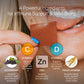 Woman holding a BIOSTRIPS dissolvable supplements strip that dissolves on the tongue in seconds it includes 5 powerful ingredients for immune support and well-being,
