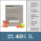 BIOSTRIPS® Glucose Support oral dissolving strips with guava for pre-meal healthy blood sugar support with its benefits listed.